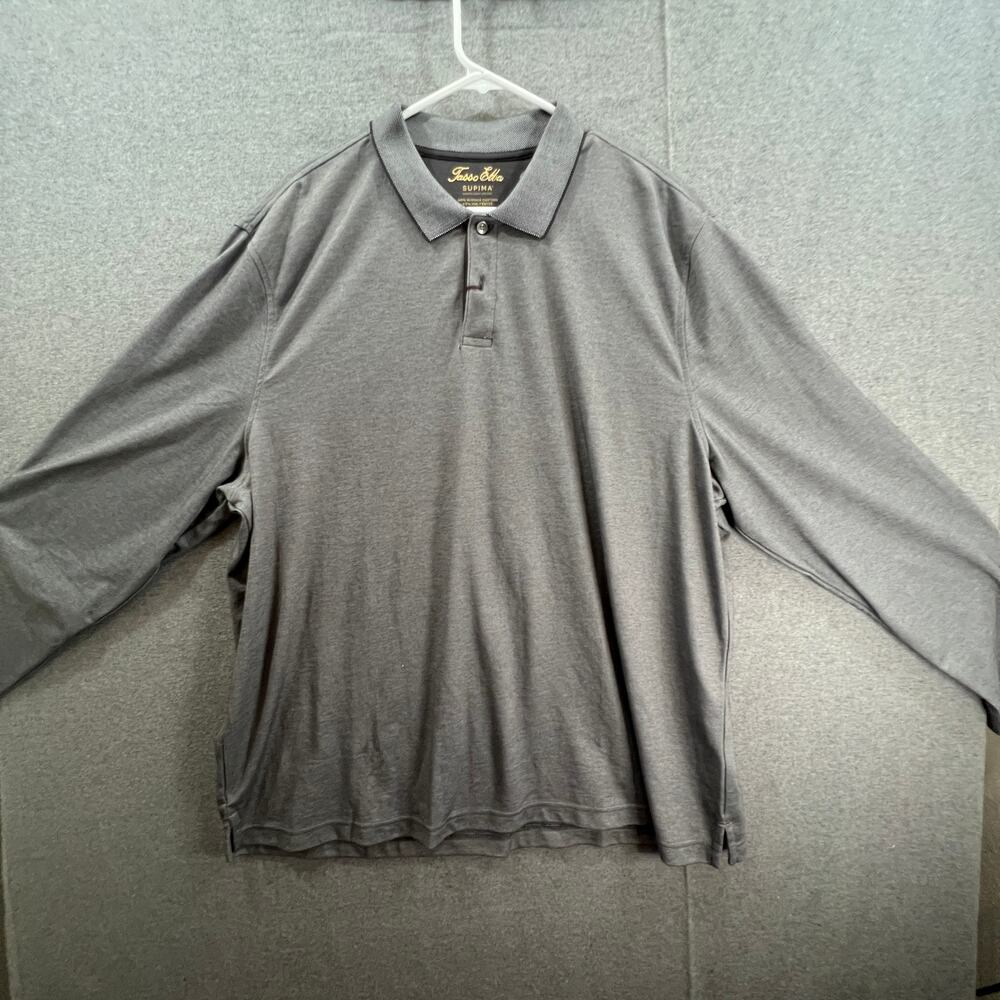 Tasso Elba Shirt Adult Size XXL Gray Long Sleeve Casual Shirt Mens